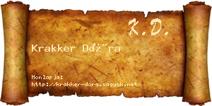 Krakker Dóra névjegykártya
